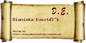 Dianiska Euszták névjegykártya